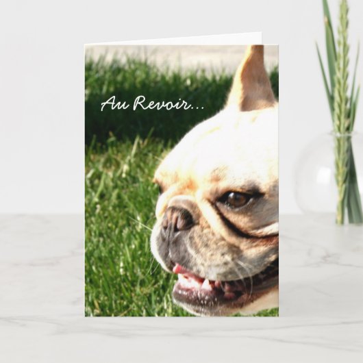 Au revoir carte de voeux de bouledogue français (Devant)