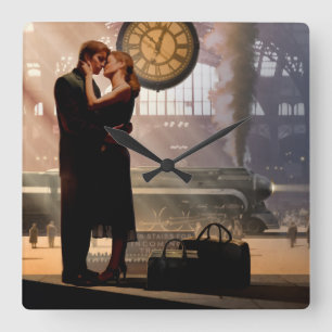 Au Revoir Vierkante Klok