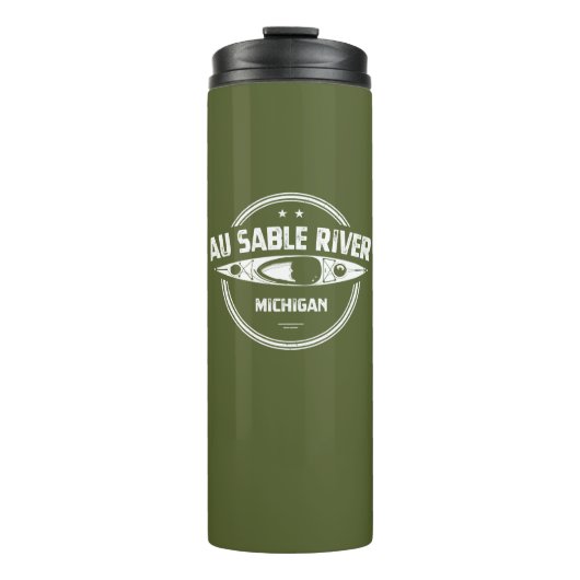 Au Sable River Michigan Kayaking Thermosbeker (Voorkant)