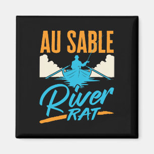Au Sable River Rat Rafting Canoën Vissen Bootvaren Magneet