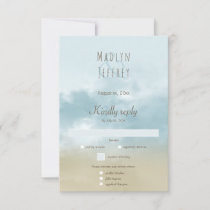 Au surf océanique de la mer mariage RSVP