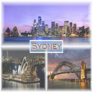 AU Sydney by Night - Opera House - HArbour Bridge Sticker