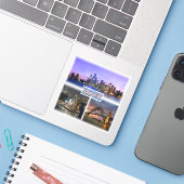 AU Sydney by Night - Opera House - HArbour Bridge Sticker (Laptop met iPhone)