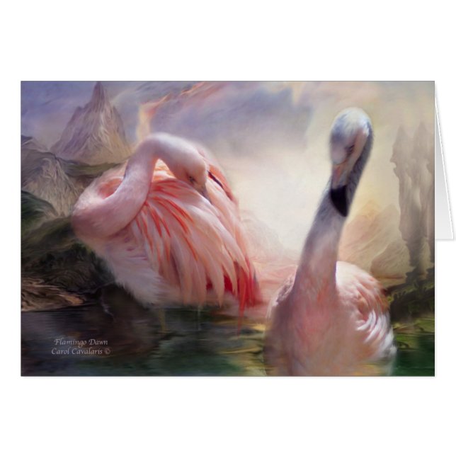 Aube ArtCard de Flamant rose (Devant horizontal)