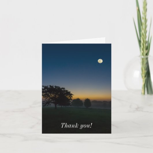 Aube D'Été Avec Carte de remerciements Lune (Devant)