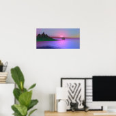 Aube rose et affiche de yacht (Bureau à domicile)