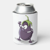 Aubergine cartoon kunst blikjeskoeler (Blikje Achterkant)