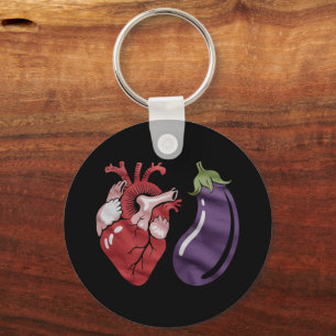 Aubergine Liefhebber Grappig Gay Trots Humor LGBTQ Sleutelhanger