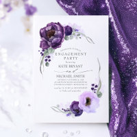 Aubergine Paarse Bloemen Elegant Verlovingsfeest