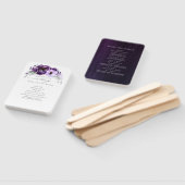 Aubergine Paarse Botanisch Modern Huwelijksprogram Handwaaier (Niet-gemonteerd)