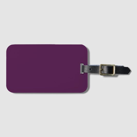 Aubergine Paarse Classic Solid Plain Bagagelabel (Voorkant (horizontaal))