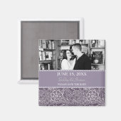 Aubergine Plum Save the Date Wedding Magnet (Recto/Verso)