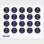 Aubergine Ronde Sticker (Vel)