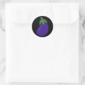 Aubergine Ronde Sticker (Tas)
