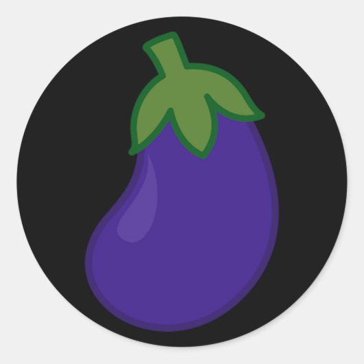 Aubergine Ronde Sticker (Voorkant)