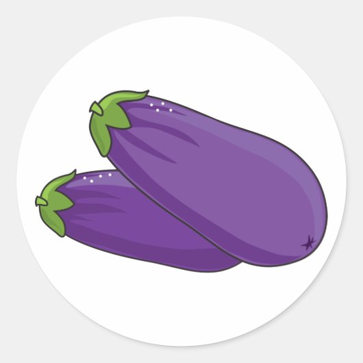 Aubergine Ronde Sticker (Voorkant)