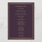 Aubergine Royal Medieval Sword Wedding Program Programma (Achterkant)
