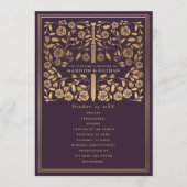 Aubergine Royal Medieval Sword Wedding Program Programma (Voorkant)