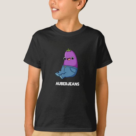 Auberjeans Funny Eggplant Pun Dark BG T-shirt (Voorkant)