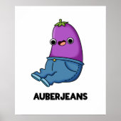 Auberjeans Funny Veggie Eggplant Pun Poster (Voorkant)