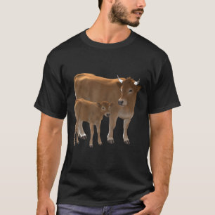 Aubrac of Jersey Brown Koe Amp Schattige kalf Ra T-shirt