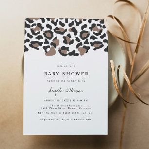 AUBREE Bohemian Leopard Print Baby shower Kaart