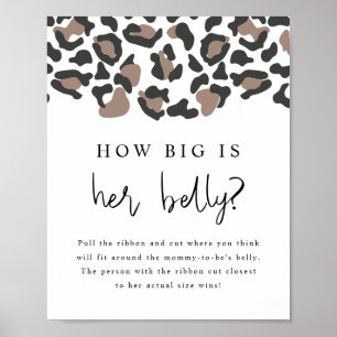 AUBREE-luipaard Druk hoe groot haar Belly Game is Poster