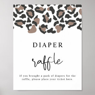 AUBREE-luipaard Safari Diaper Raffle Game Poster