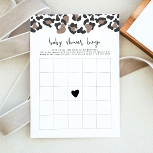 AUBREE Luipaardprint Safari Baby Shower Bingo Spel Kaart