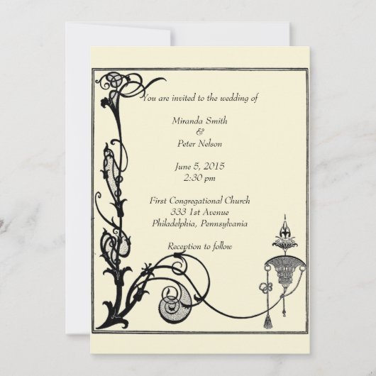 Aubrey Beardsley Design uit de jaren '20 Kaart (Voorkant)