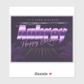 Aubrey Nom Prénom Lila retro Sticker (Feuille)