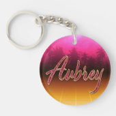 Aubrey prénom nom porte-clés rose doré (Devant)