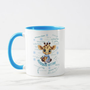 AUbste Winter Giraffe – Schattig Autisme Bewustzij Mok