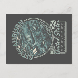 AUBURN ALABAMA - ALABAMA CITYSCAPE BIRDS EYE UITZI BRIEFKAART