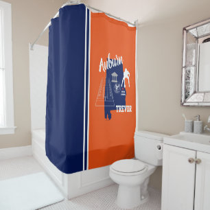 Auburn Alabama Navy en Oranje Football Douchegordijn