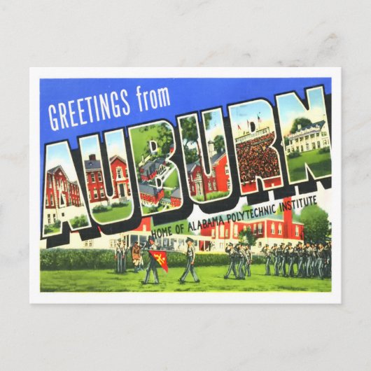 Auburn, Alabama Vintage Big Lettres Carte postale (Devant)