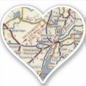 Auburn California  Map Sticker (Voorkant)