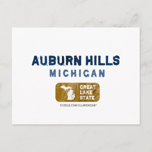 Auburn Hills Michigan Great Lake State Briefkaart (Voorkant)