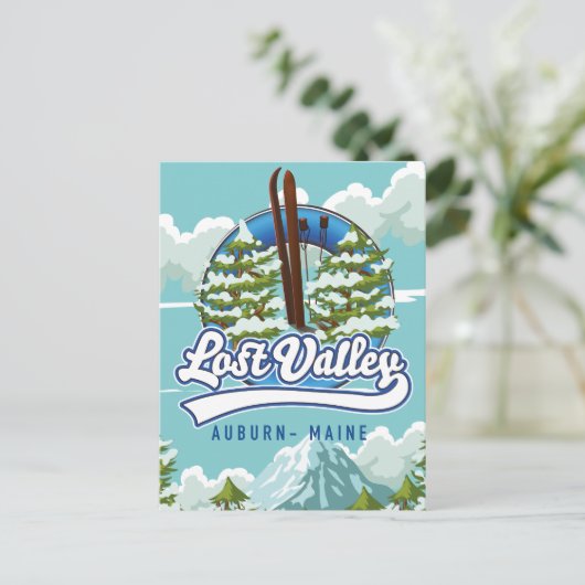 Auburn, Maine, Lost valley ski Briefkaart (Staand voorkant)