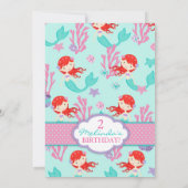 Auburn Mermaid Second Birthday Kaart (Achterkant)