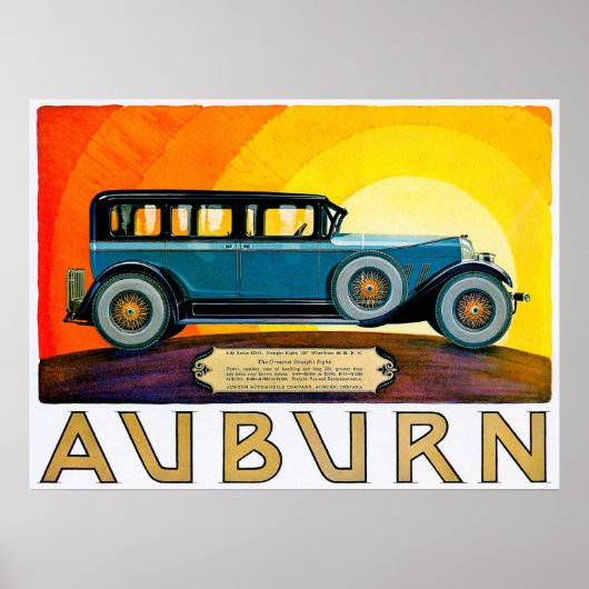 Auburn ~ motorrijtuigenreclame poster (Voorkant)