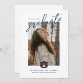 Auburn Universiteit Afstuderen | Auburn Tigers Aankondiging (Voorkant / Achterkant)