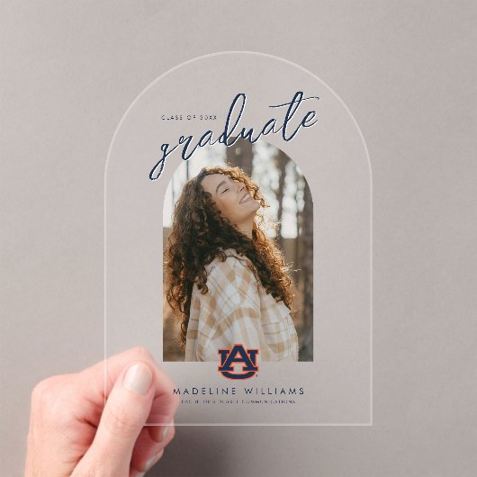 Auburn University Afstuderen | Auburn Tigers Acryl Uitnodigingen (Insitu (Draagbaar))
