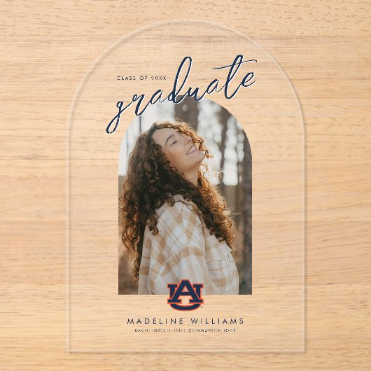 Auburn University Afstuderen | Auburn Tigers Acryl Uitnodigingen (Voorkant)