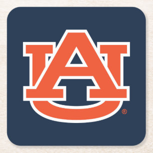 Auburn University Auburn UA Logo Vierkante Kartonnen Onderzetter