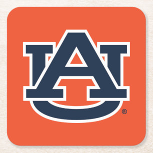 Auburn University Auburn UA Logo Vierkante Kartonnen Onderzetter