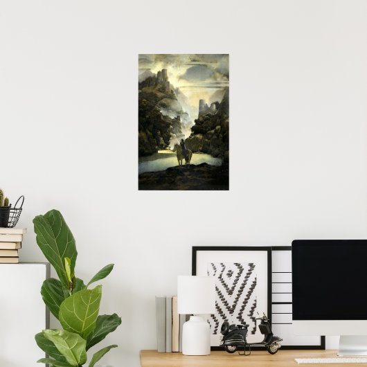 Aucassin Seeks voor Nicolette door Maxfield Parris Poster (Thuiskantoor)