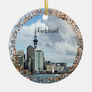 Auckland Cityscape, voorzien van de vermelding: Keramisch Ornament