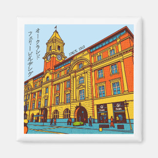 Auckland Ferry Building Pop Art Retro Magnet Magneet