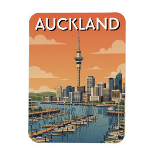 Auckland Marina Nieuw-Zeeland Ansichtkaart Magneet